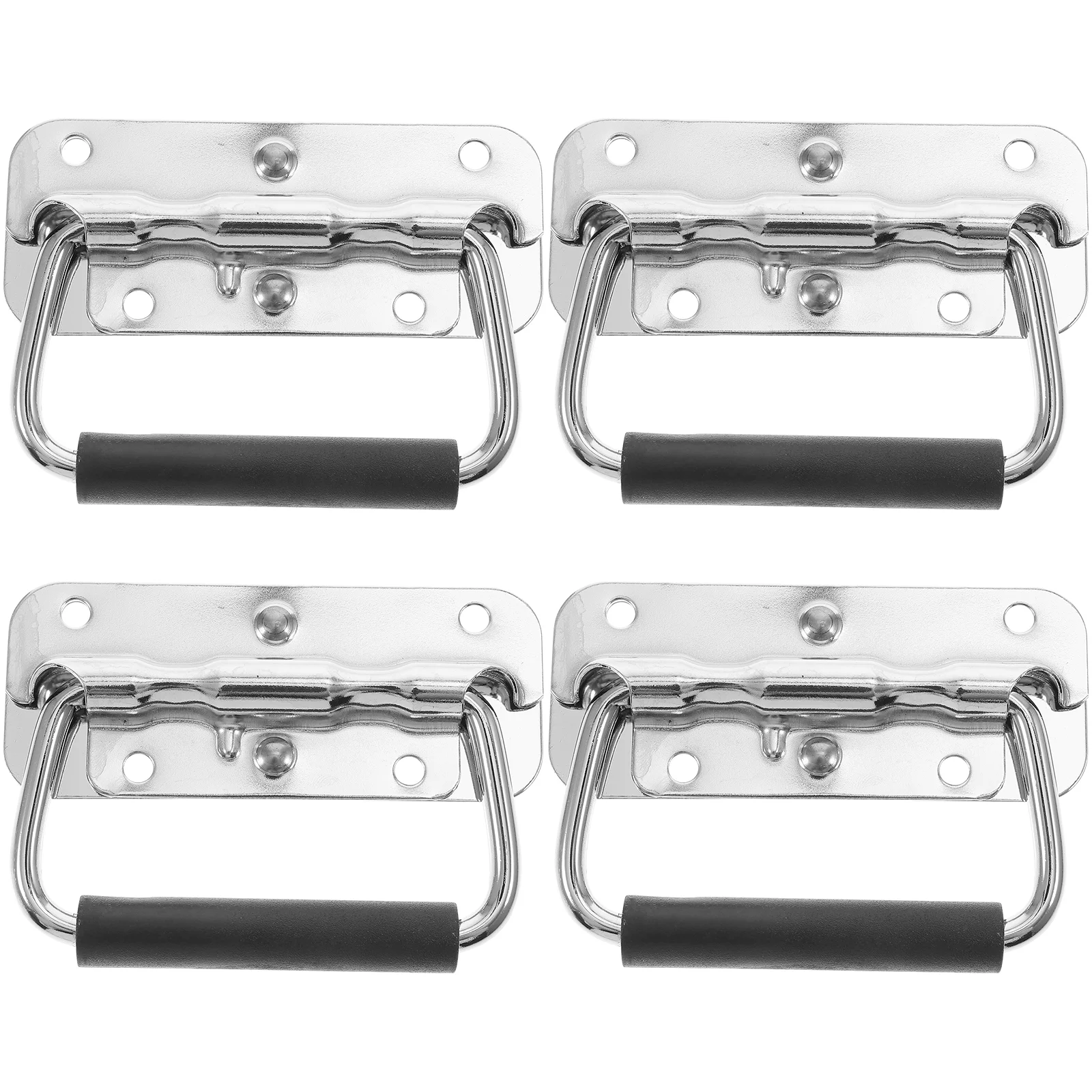 

4 Pcs Folding Handle Spring Loaded Surface Mount Boat Handles Flush Mounted Door Pull Lift Stainless Steel Drawer