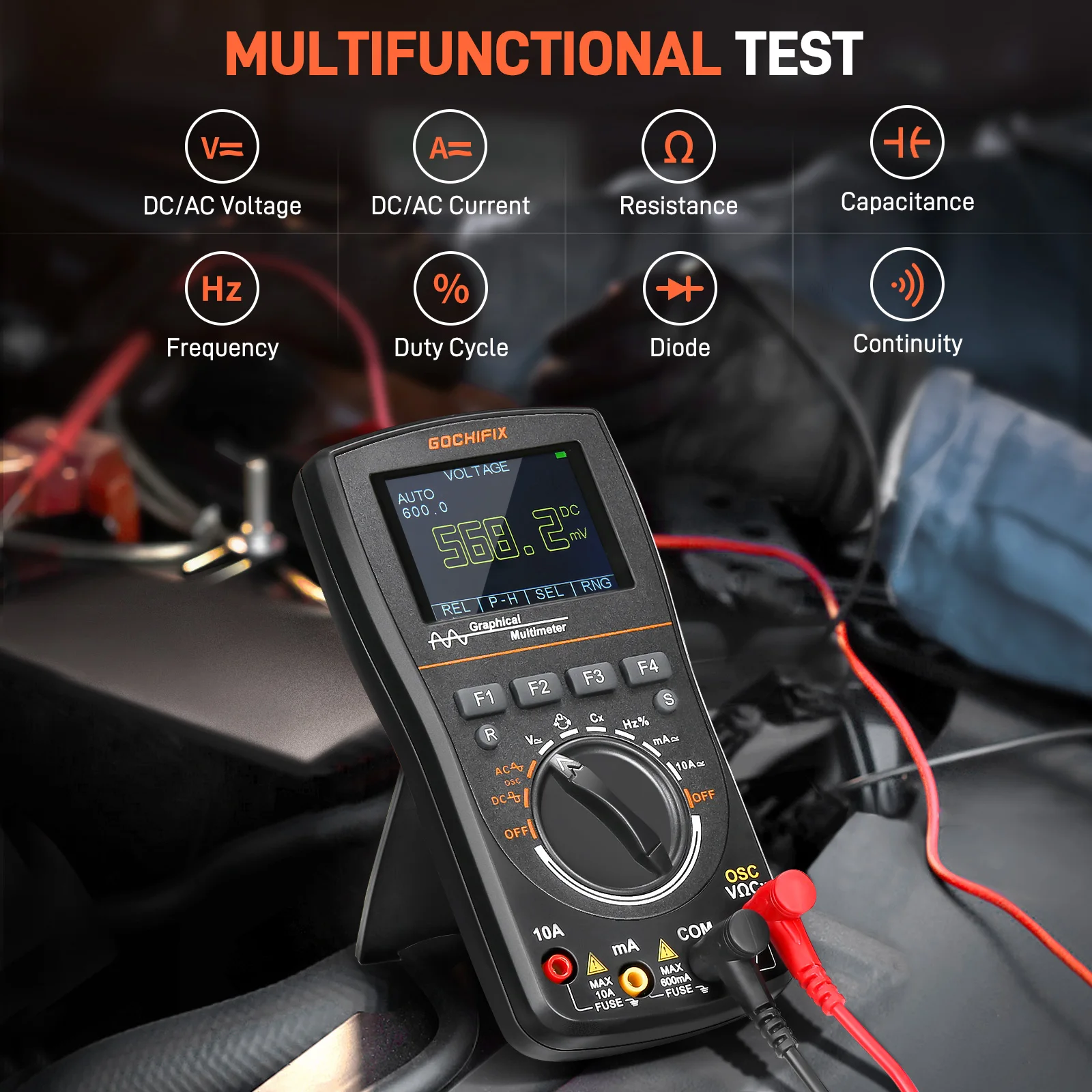 MUSTOOL 2 in 1 HD Intelligent Graphical Digital Multimeter Oscilloscope With 2.4 Inches Color 100MHZ for Electronic Test