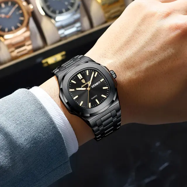 POEDAGAR Square Luxury Men Clock Waterproof Luminous Date Week Quartz Man Wristwatch Stainless Steel Fashion Men's Watches Reloj 5 POEDAGAR Square Luxury Men Clock Waterproof Luminous Date Week Quartz Man Wristwatch Stainless Steel Fashion Men's Watches Reloj 5