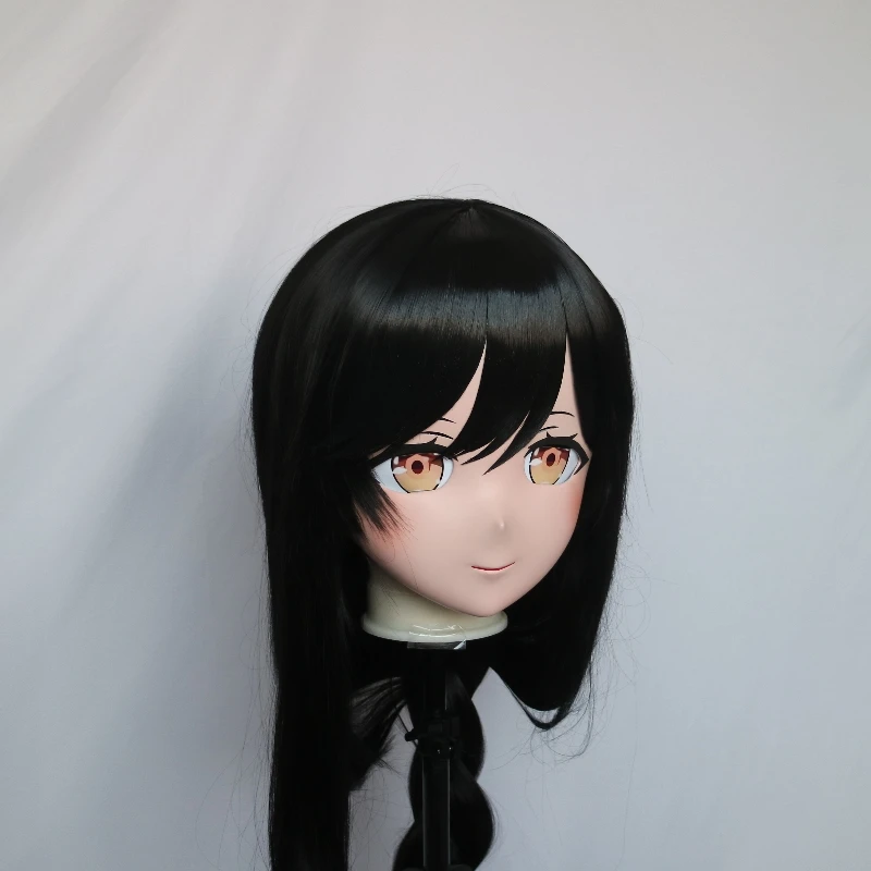 Handmade Custom Full Head Mask with Backshell Comic Coser Crossdressing Silicone Anime Yoshino Kigurumi Mask Cosplay