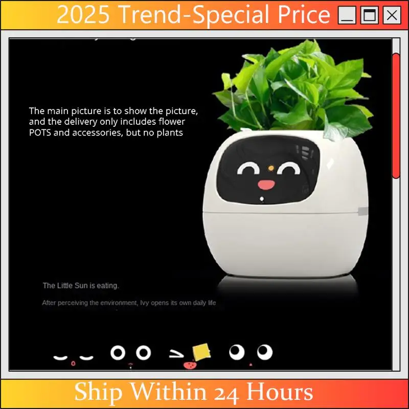 

A61Z Deals Ivy Smart Planter,USB Rechargeable Indoor Small Flower Pot For Indoor Decoration Make Raising Plant Easy And Fun