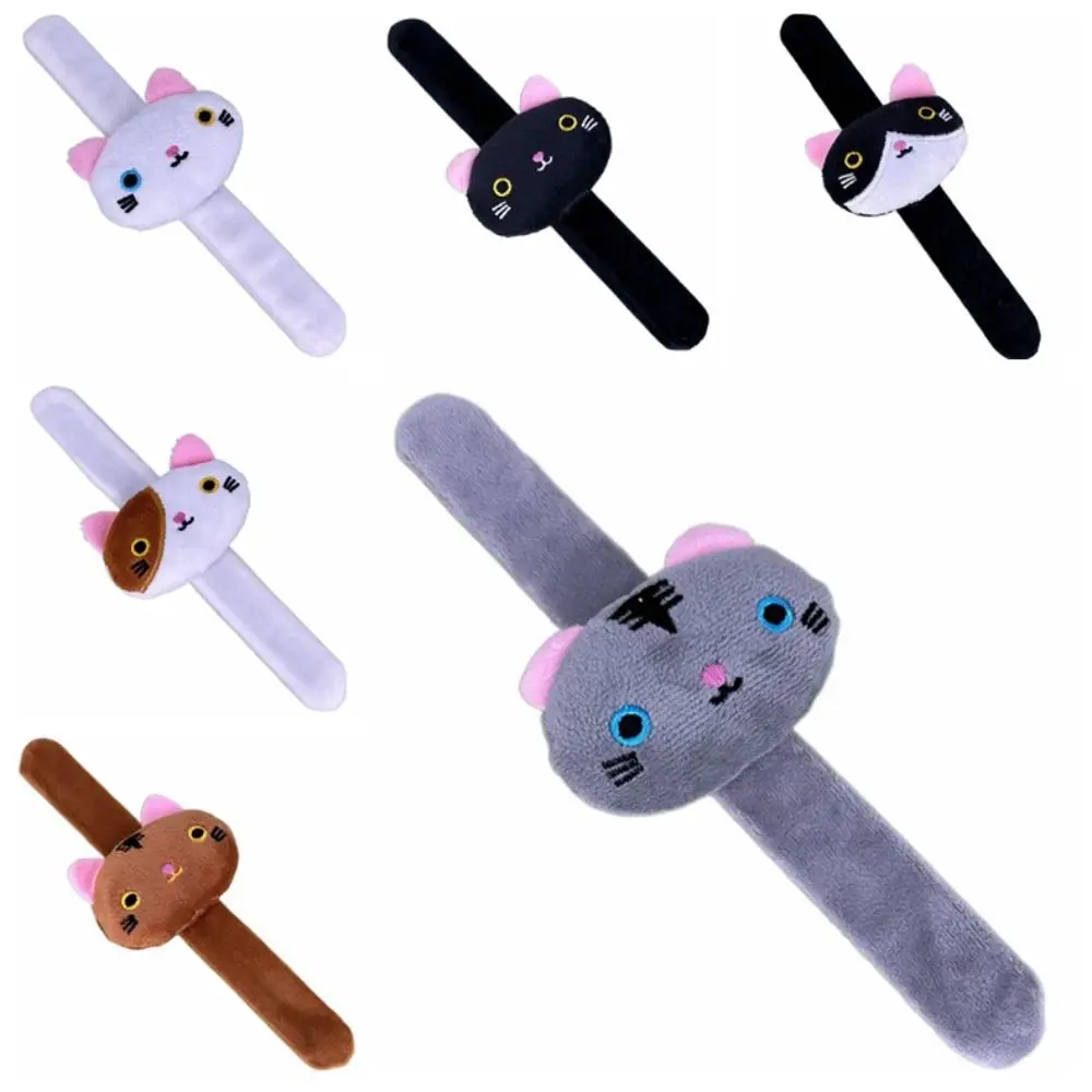 Simulation Plush Cat Slap Band Cute Doll Wrist Style Slap Bracelet Series Black Soft Plush Doll Slap Bracelet Christmas