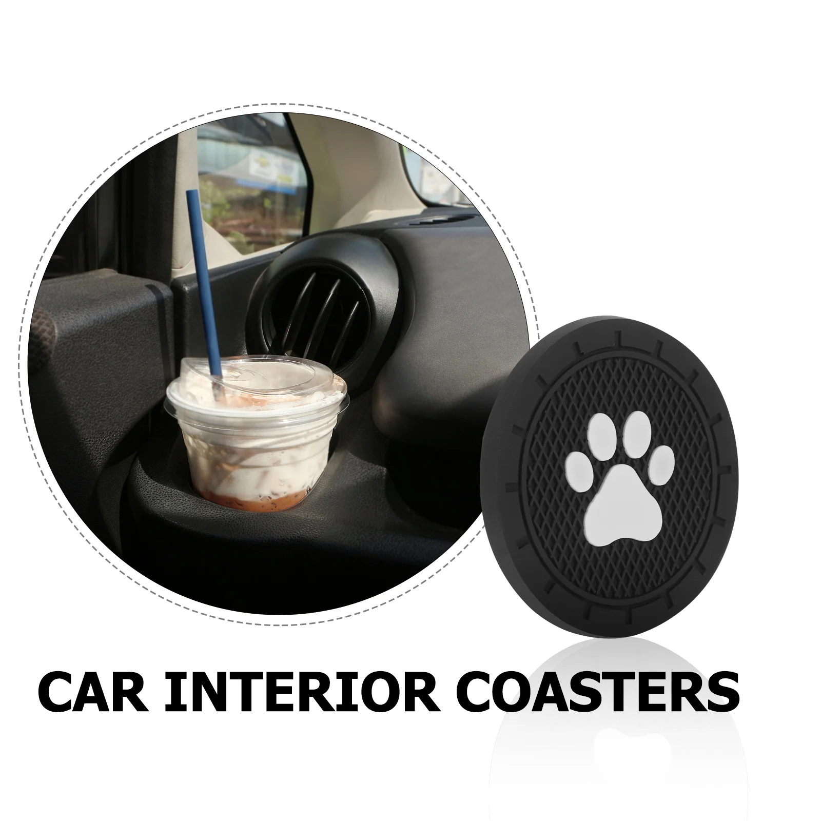 

4Pcs Car Cup Coasters Round Coasters for Drinks Anti-Slip Tumbler Pads Car Interior Accessory Van Cup Holder Coaster