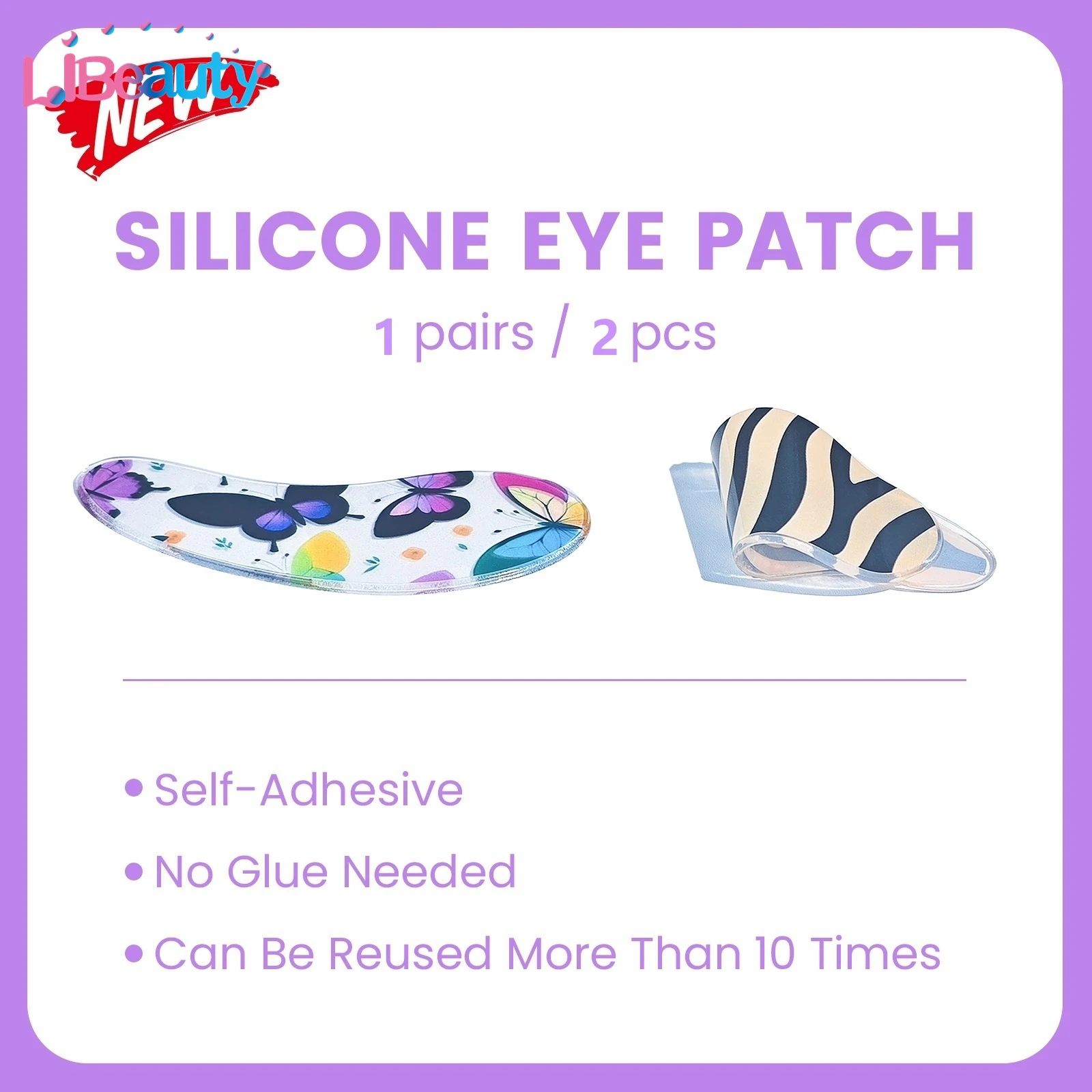 Libeauty シリコーン再利用可能なアイパッチストライプラッシュリフトパッドまつげエクステンション超粘着性アンダーアイジェルパッチメイクアップツール