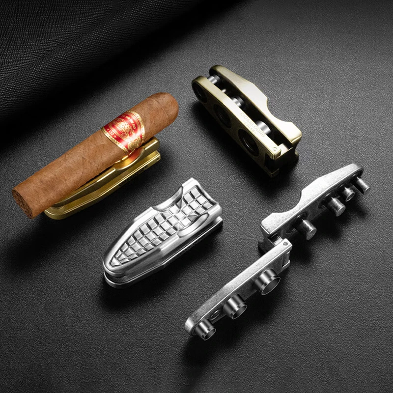 

Cigar Tray with Cigar Drill Gift Set Multifunctional Portable Alloy Gift Various Colors Triple Caliber Punch Cutters