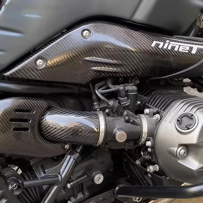 For BMW R NINE T R9T R nineT Carbon Fibre Protector Air Intake Cover Decorative Protection Mounted Guard Pure Motorcycle Exhaust