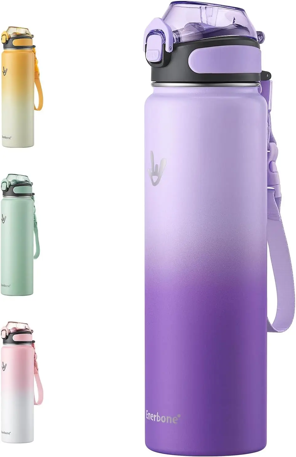 

Бутылка для воды из нержавеющей стали с изоляцией на 32 унции, с соломинкой и ремешком, пылесосом с двойными стенками, герметичная, сохраняет напитки холод или жаркое