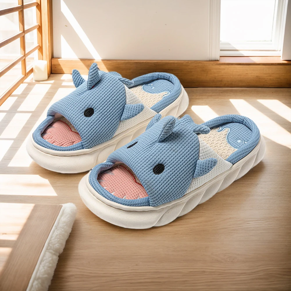 Cute Shark Slippers Cartoon Animal Slippers Non Slip Open Toe Slippers Comfortable Casual Flat Slippers for Indoor Outdoor