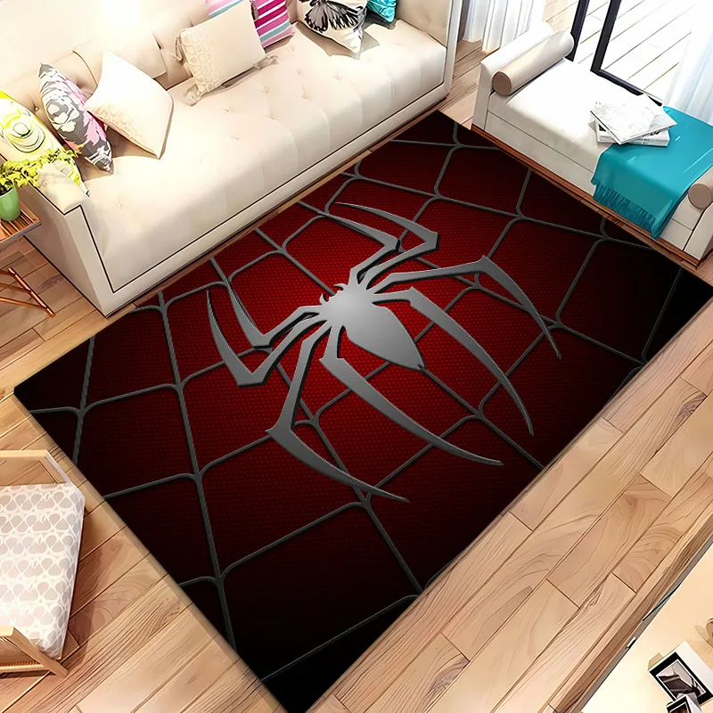 3D Marvel Spiderman Area Carpet, Living Room and Bedroom Household Items, Children's Room Sofa Mat, Doormat Floor Anti-slip Rug