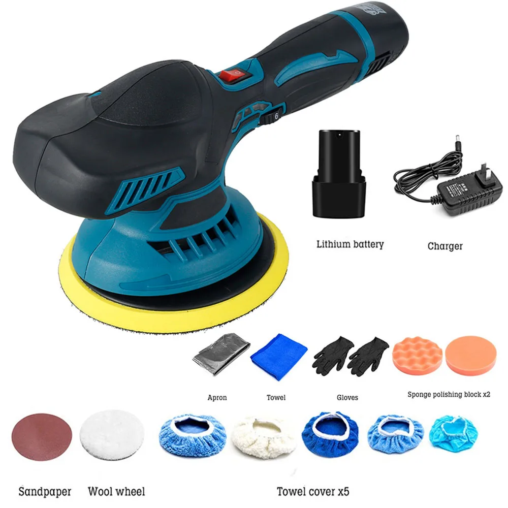 12V Cordless Car Polisher For Makita Lithium Battery Wireless Car Beauty Waxing Auto Paint Care Furniture Polishing Machine Wash