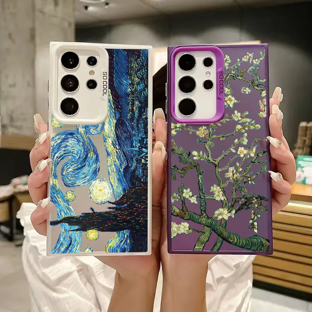 

Van Gogh Starry Sky Sunflower Almond Blossoms S25Ultra Case For Samsung Galaxy S25 S24 S23 S22 S21 FE S20 Ultra Plus Phone Cover