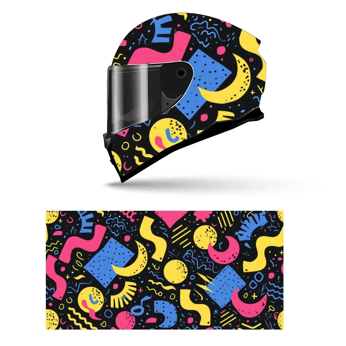 

Abstract Doodle Pattern Full Helmet Wrap Sticker Motorcycle Helmet Racing Graphic Decal Vinyl Wrap Helmet Decorative Sticker