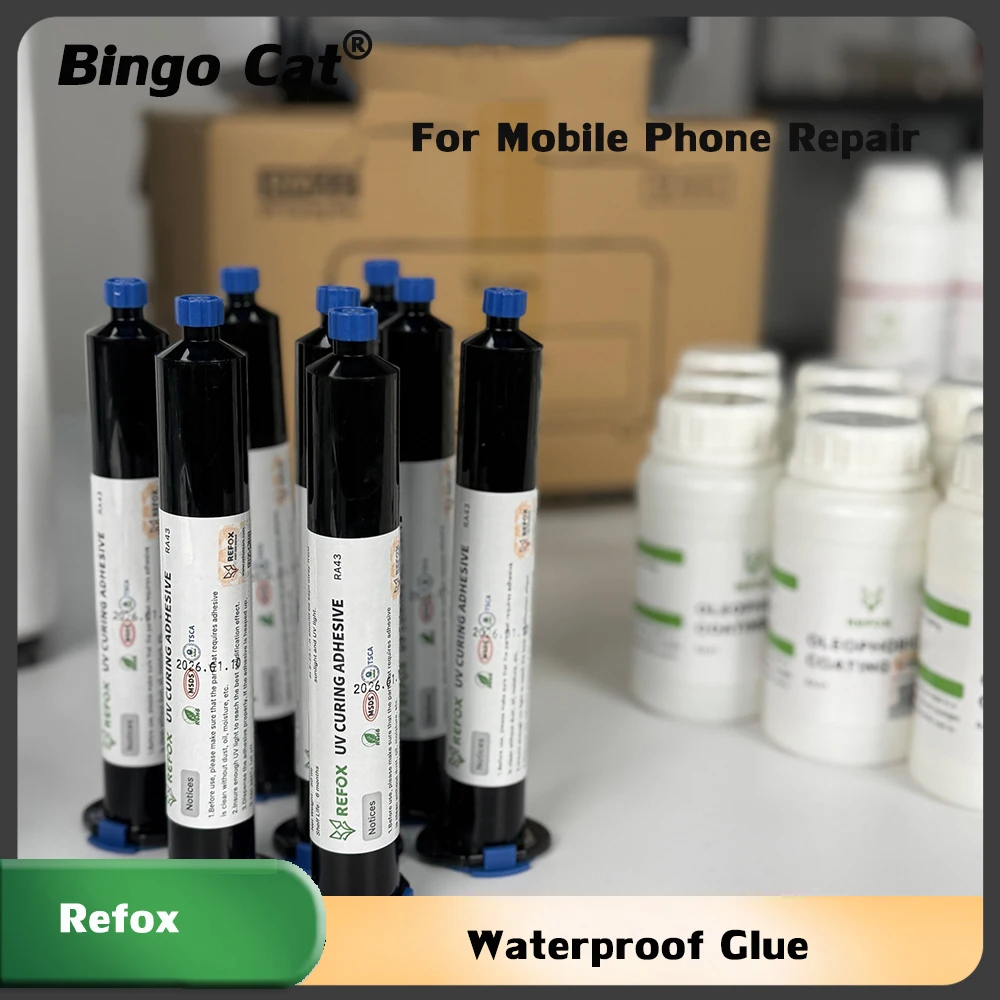 Refox RA43 RA45 UV Curing Adhesive Waterproof Glue For Polishing Machine Mobile Phone Scratches Removal Solution Repair Tools
