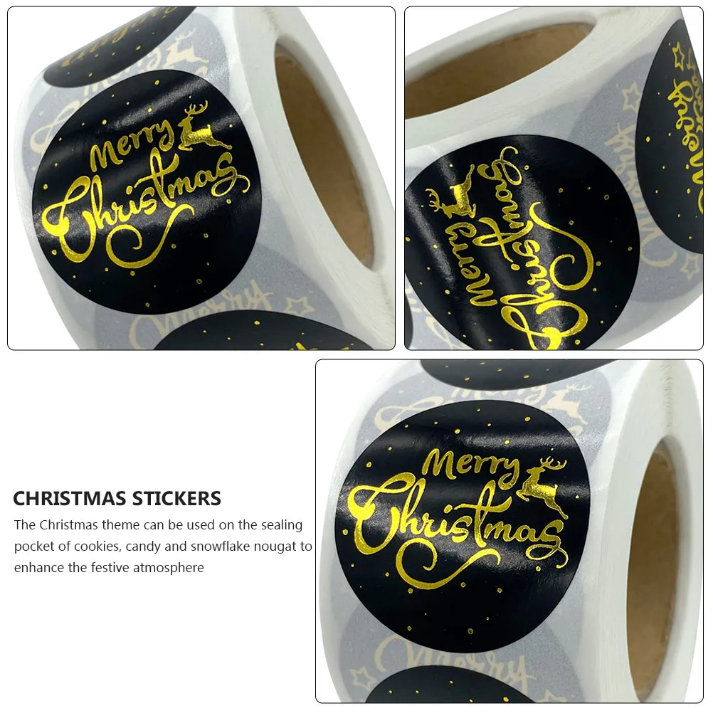 

500 шт. золотых фольгированных наклеек с рождественской тематикой, креативные самоклеящиеся этикетки для скрапбукинга, дневников, украшения подарочных пакетов, уникальные праздничные украшения