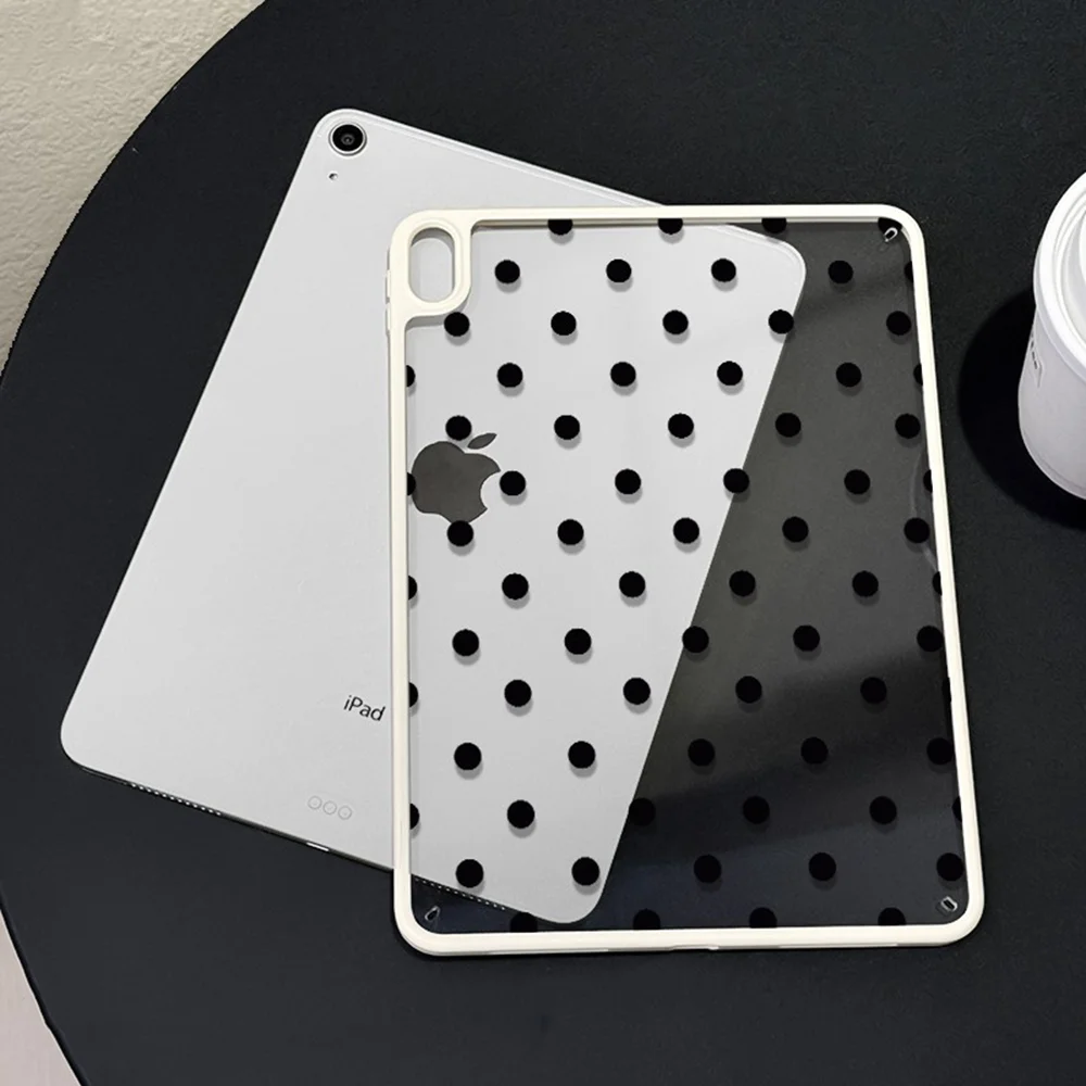 

Korean Ins Polka Dots New Tablet Case For iPad Pro 11 12.9in 13 M4 9.7 10.2 5/6th 7/8/9 10 11th MINI 6 7 Air 5 6 7 Trifold Case