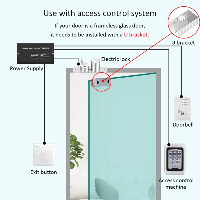 Mini cerradura de perno eléctrica a prueba de fallos, cerradura de puerta eléctrica de acero inoxidable con solenoide, 5 cables de