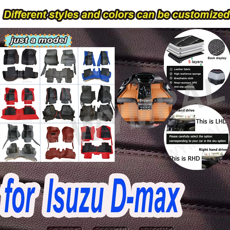 

LUXURY Car Floor Mats For Isuzu D-max Dmax D max 2022 2021 Carpets Foot Pads