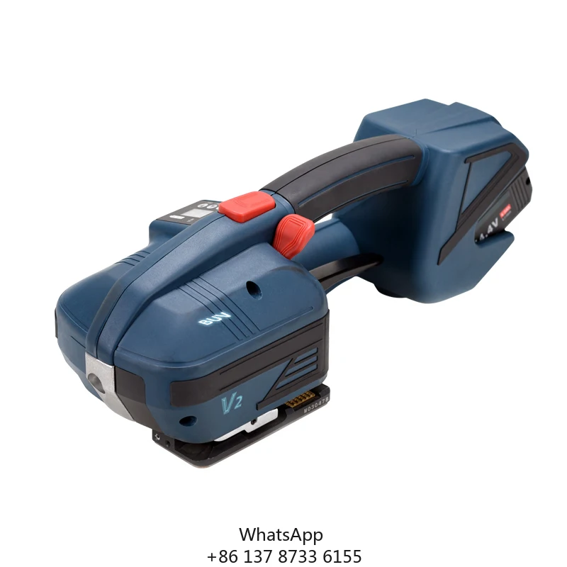 

Cordless Handheld Strapping Machine W/ Heat Seal & Cut - For PET & Steel Strapping, Battery Powered