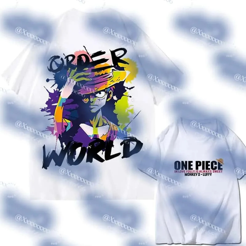 صيف 2026 أنيمي مطبوعة الكبار الرجال والنساء الأسرة نفس النمط فضفاض ، التجفيف السريع تصميم الأزياء عادية تي شيرت