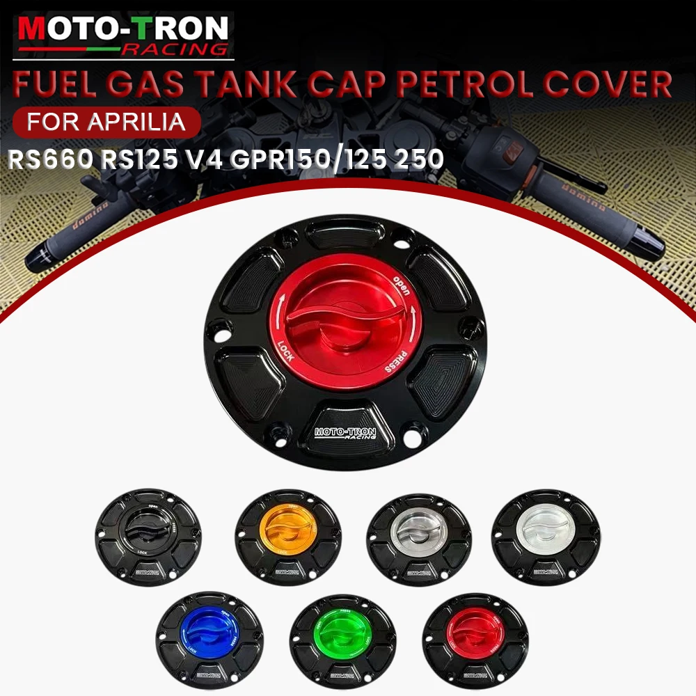 

MOTO-TRON CNC Motorcycle Fuel Gas Tank Cap Petrol Cover For Aprilia RS660 RS125 V4 GPR150/125/250
