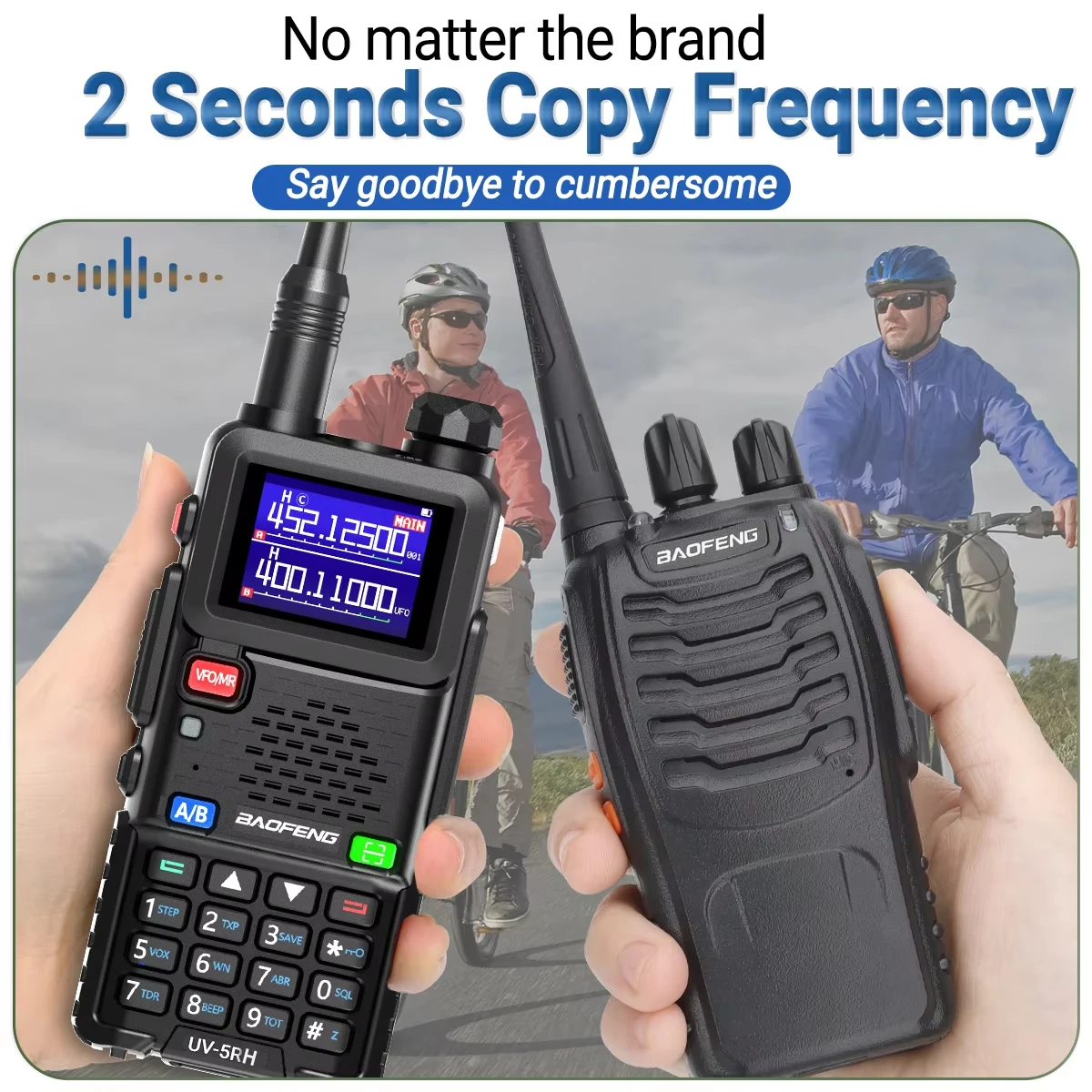 Baofeng UV-5RH 10W Walkie Talkie Six Band Wirless Copy Frequency Type-C Charger Upgraded UV 5R Transceiver Ham Two Way Radio