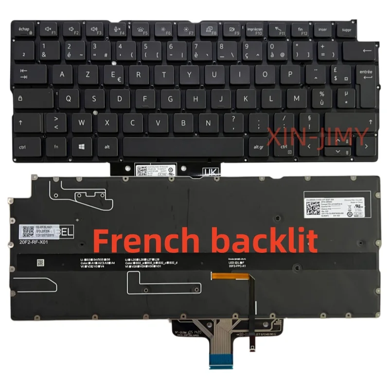 Teclado retroiluminado francês para laptop Dell Latitude 9000 9430 9420 2 em 1 Teclado 085N0D 00Y0GG 85N0D 0Y0GG