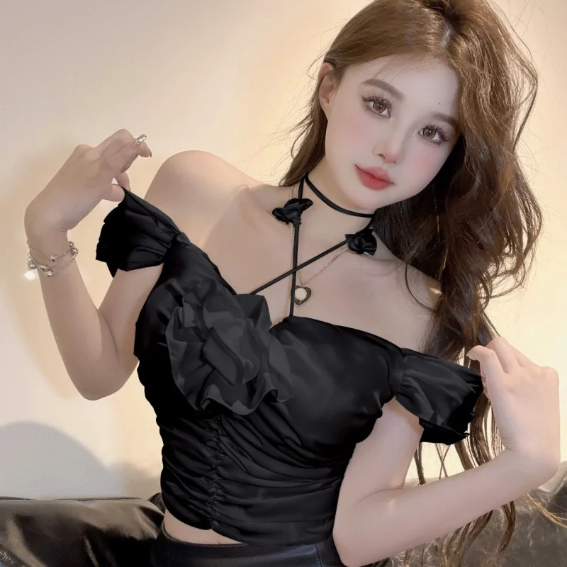 Blouses Women Solid Folds Simple All-match Creativity Special Vacation Leisure Korean Style Streetwear Ladies Charming Elegant