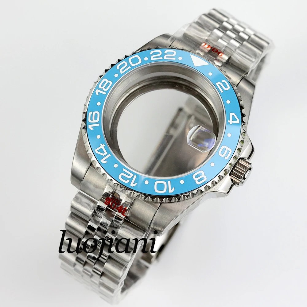 

Ice Blue Ceramic Bezel NH35 Watch Case 40mm Sapphire Glass for Submariner GMT NH34 NH35 NH36 movement Oyster/Jubilee Bracelet