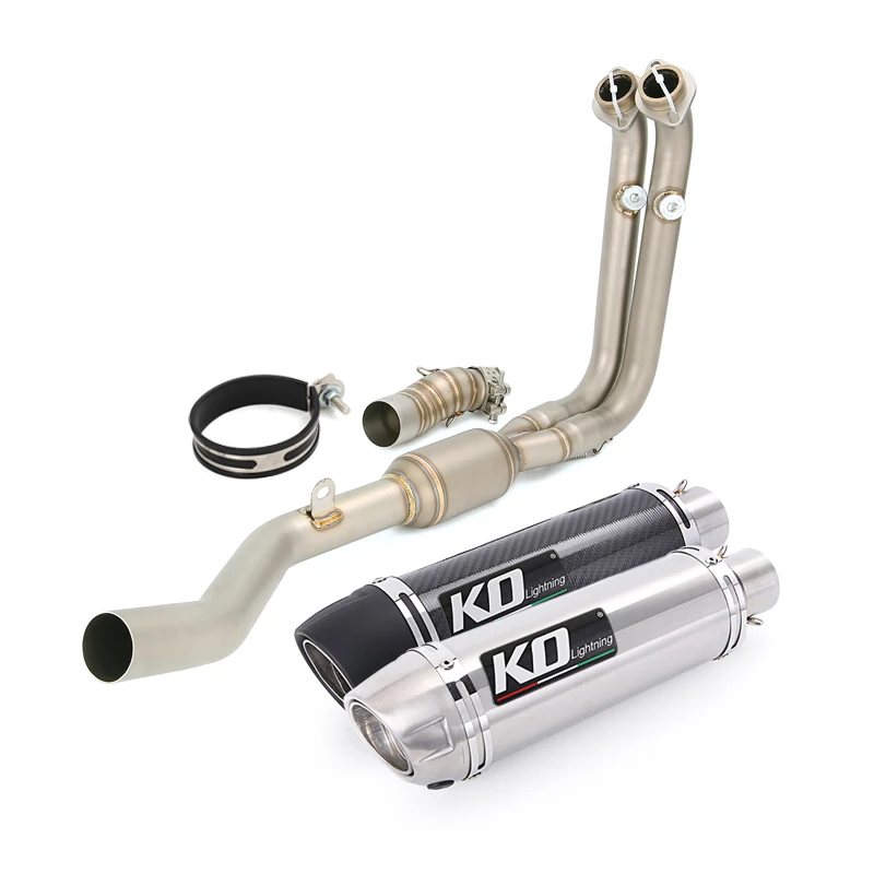 

Для CFMOTO 450SR 450SS NK450 450NK 2022-2025 мотоциклетная надеваемая выхлопная система, коллектор среднего звена, глушитель, наконечник из нержавеющей стали