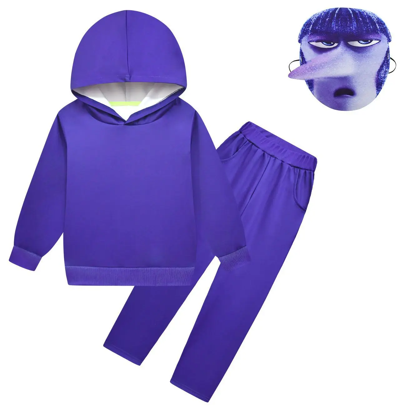 Kids Animal Inside Out 2 Long Sleeves Hoodies Pants Mask Set Outfit for Boys Girls Christmas Halloween Cosplay Costume