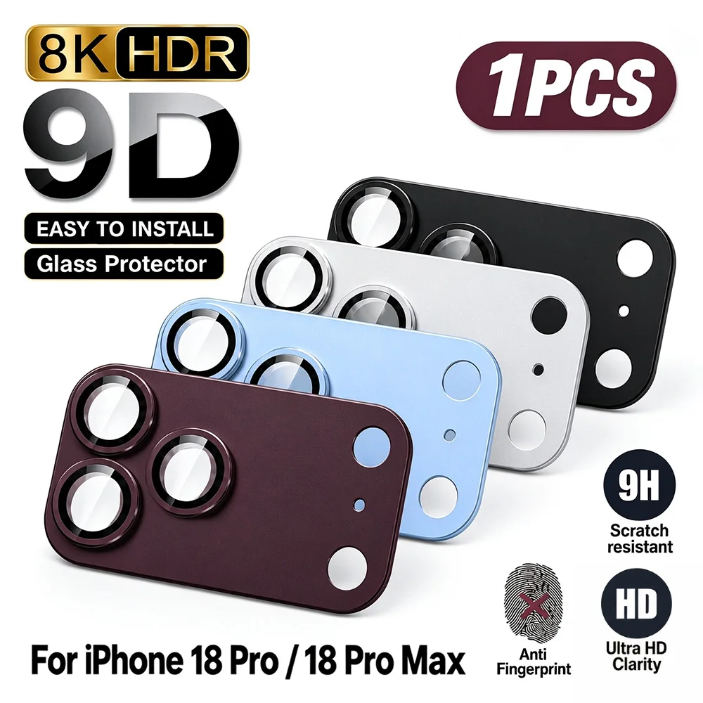 NNBILI 1Pcs Metal Glass Camera Lens Protector for iPhone 18 Pro 18 Pro Max 17 Pro 17Pro Max IPones Lens Cover Accessories