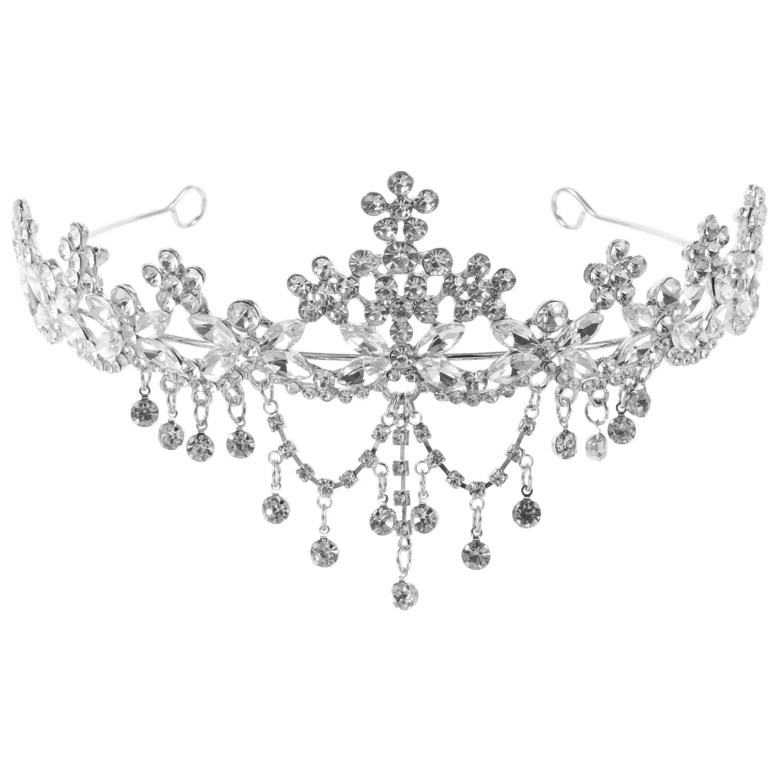 

Crystal Crown Headpiece Silver Tiara For Women Bridal Wedding Prom Party Halloween Costume Rhinestone Princess Baroque