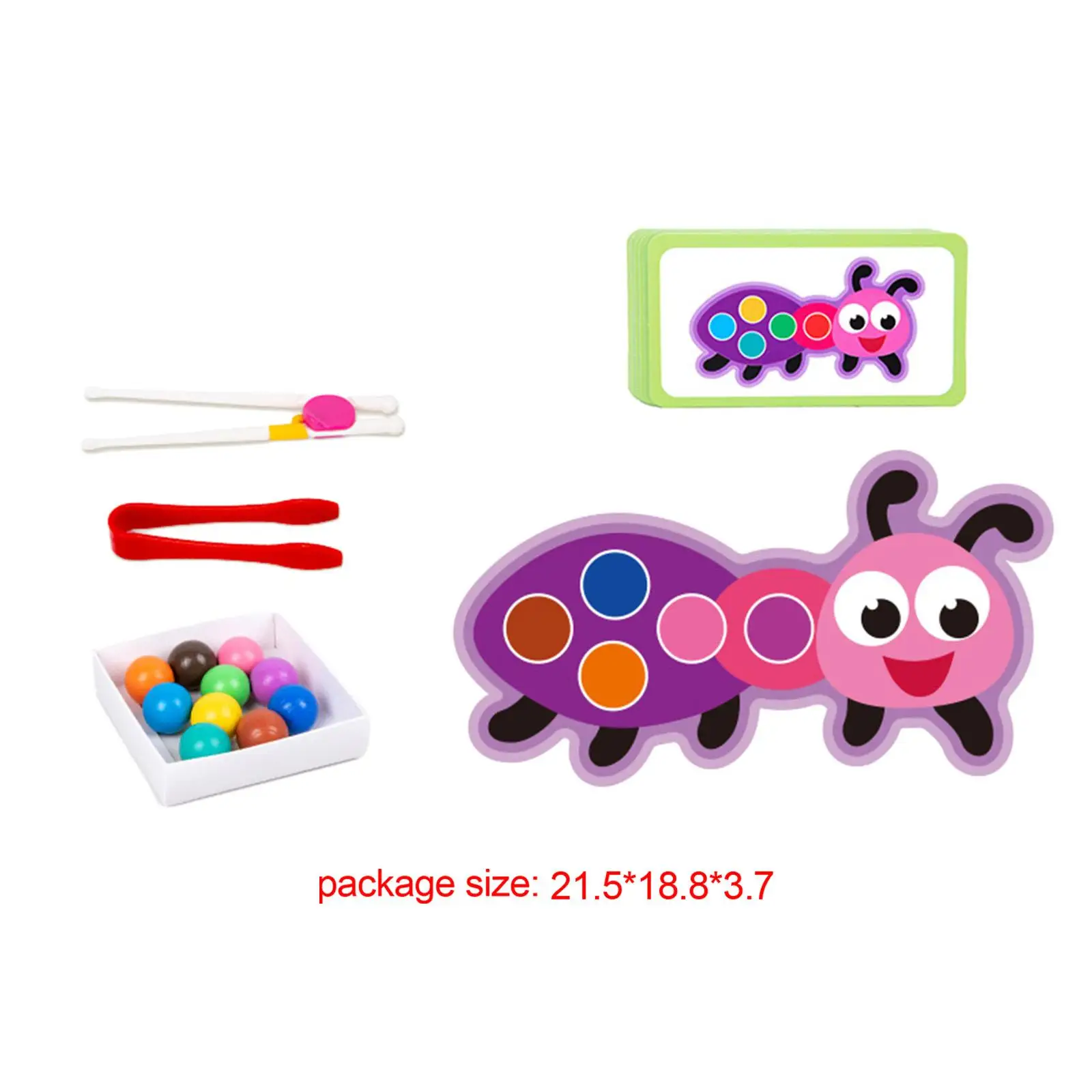 Wooden Caterpillar Beads Game Montessori Peg Board Puzzle Rainbow Sorting Counting Toy Fine Motor Skill Learning for Toddler