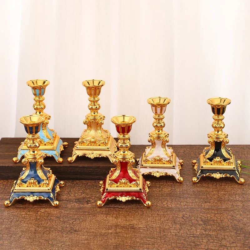 Classical Single Head Candlestick Home Table Candle Stand Wedding Decorations Stick Holder Crafts Hotel Metal Candle Holders