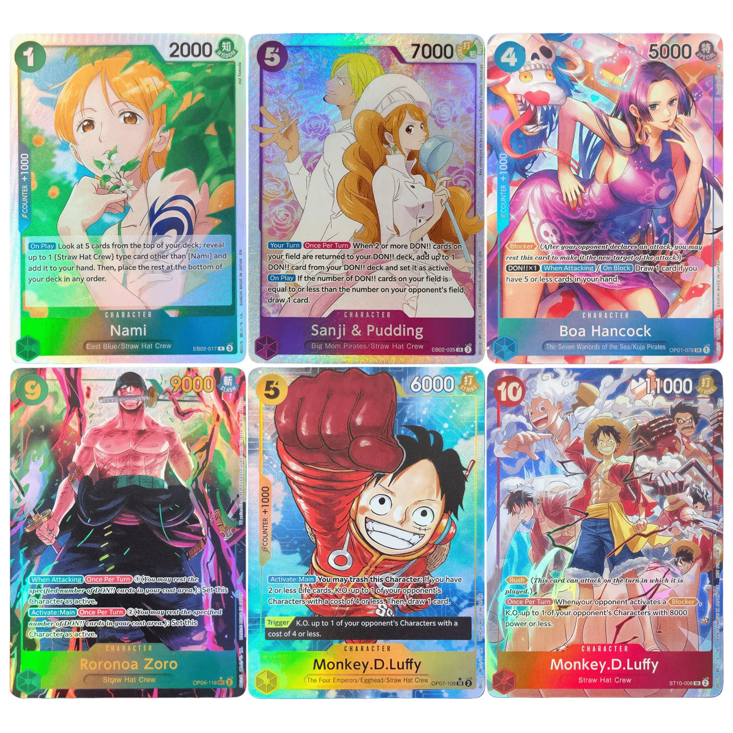 Tarjeta Coleccionable de Anime y Juego de Cartas de One Piece Hecha a Mano: Robin, Chopper, Bonney, Luffy, Nami, Hancock, Roger, Pudding