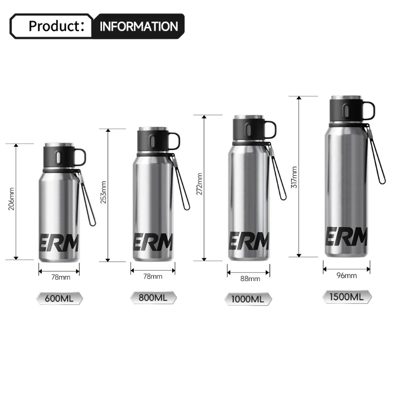 Double Wall Vacuum Insulated Thermos Bottle Stainless Steel Flask Portable Travel Mug With Lid Outdoor Hiking Gym Daily Use