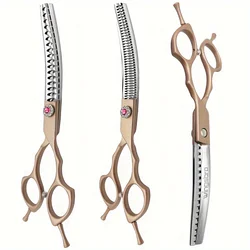 Professional Dog Grooming Scissors Pet Curved Thinning Shears Chunkers Shears flat scissors tooth scissors dog beauty tools
