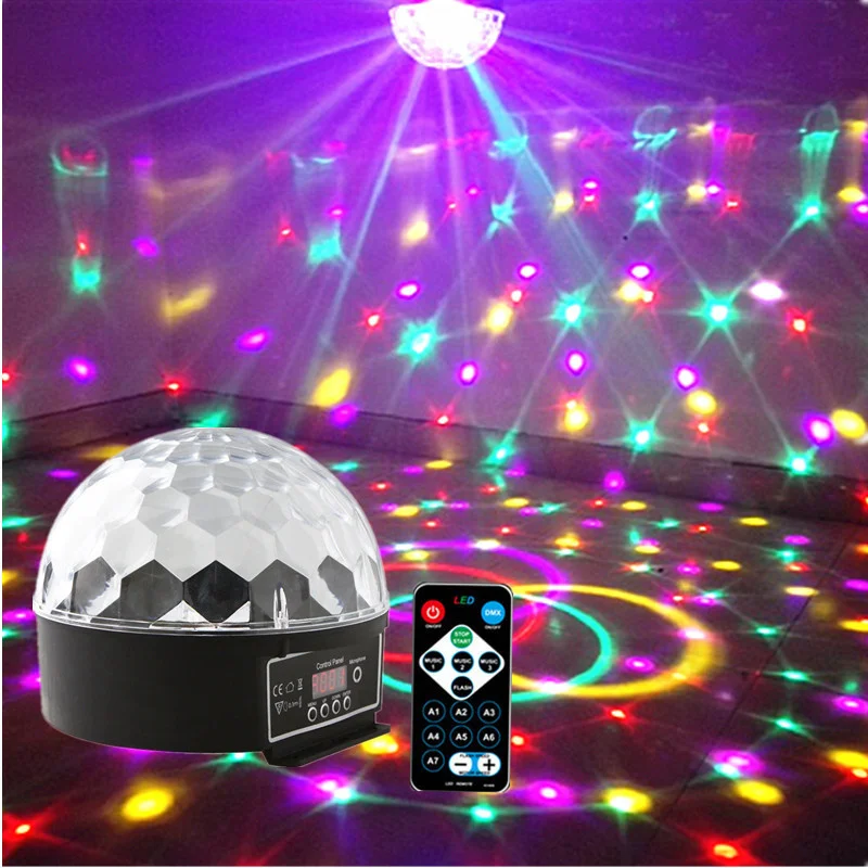 

Digital display remote control crystal magic ball KTV disco colorful stage lighting voice controlled LED magic ball