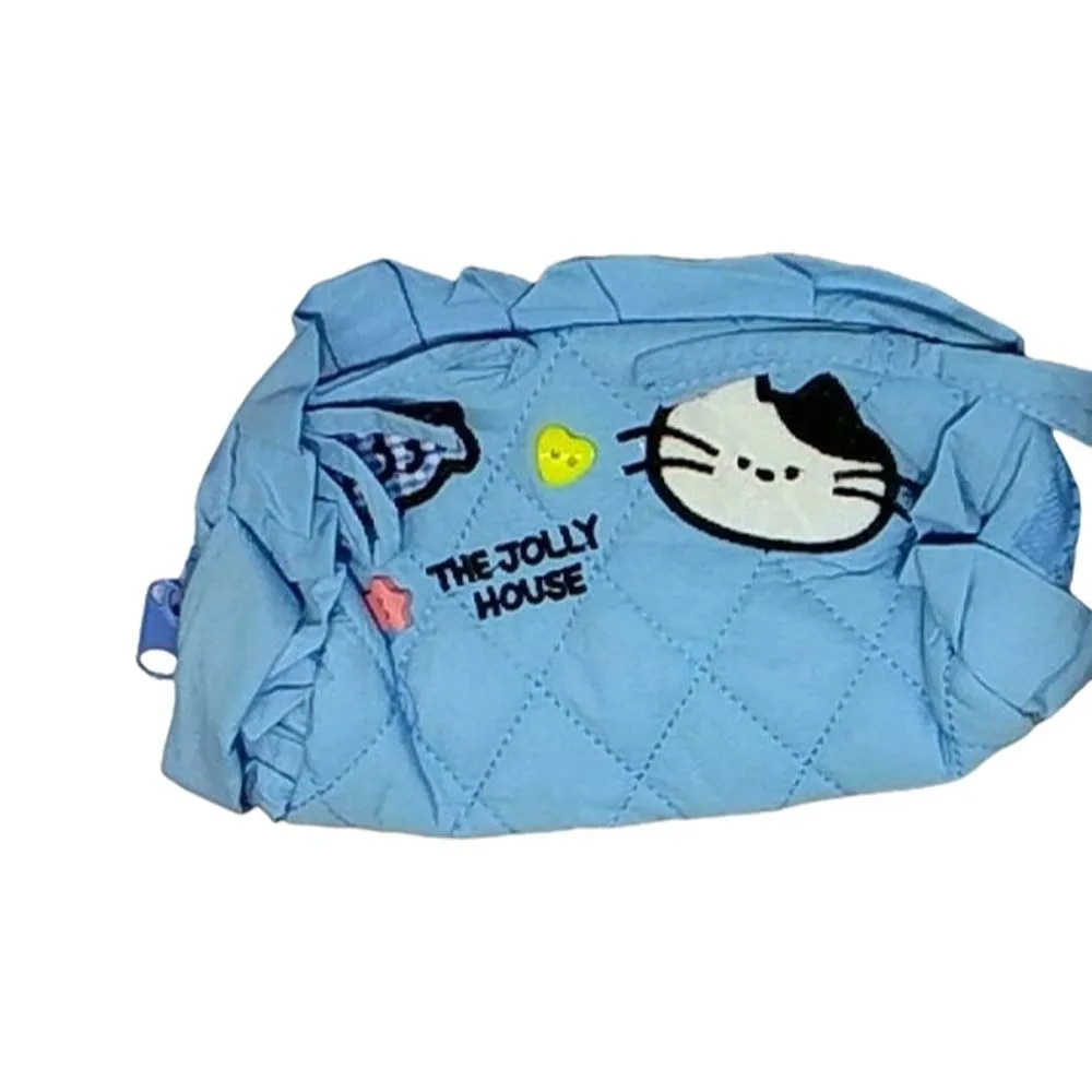 

Large Capacity Cartoon Pencil Case Cosmetics Storage Cat Bee Rabbit Stationery Storage Bag Handheld Zipper Makeup Bag