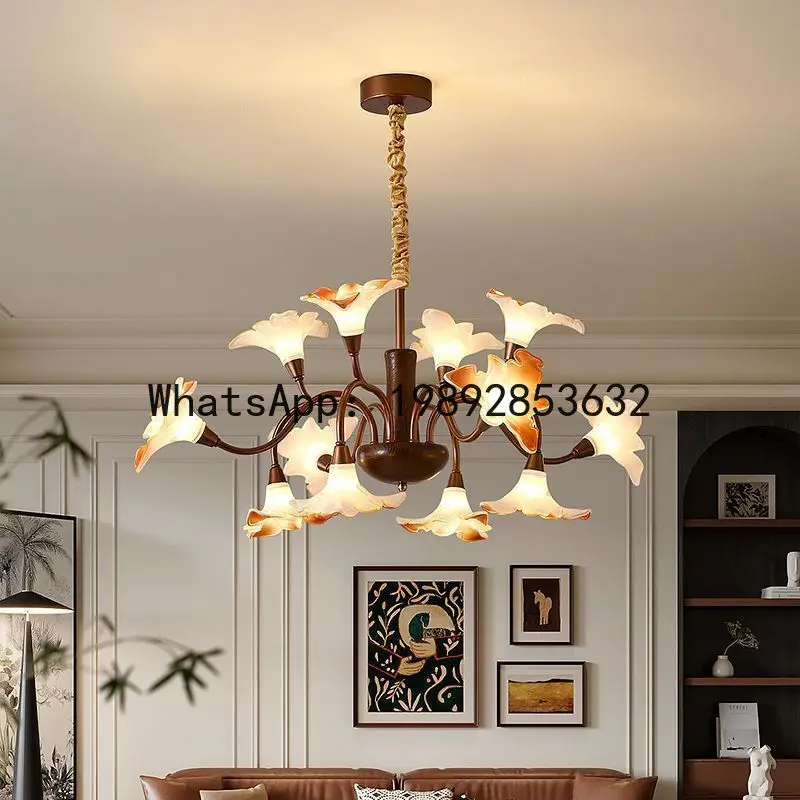 PYJ retro living room wrought iron flower dining room bedroom living room flower