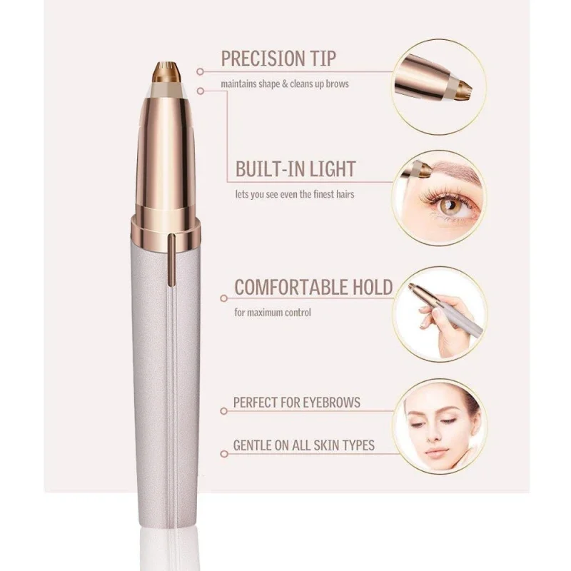 ไฟฟ้าคิ้วTrimmer USB Charger Security Hair Removal Eye Browเครื่องกําจัดขนShaperเครื่องโกนหนวดไม่เจ็บปวดมีดโกนFacial Hair Remover