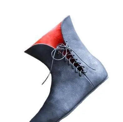 Men's PU Leather Shoes Middle Ages Ankle Boots Larp Victorian Renaissance Bandage Medieval Knight Cosplay Costume Carnival Party