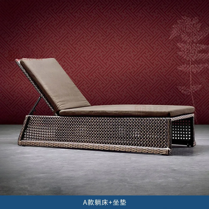 Outdoor Villa Terrace Swimming Pool Beach Chairs Hotel Homestay Resort Sunbathing Chairs Outdoor Courtyard Garden Sofa Bed