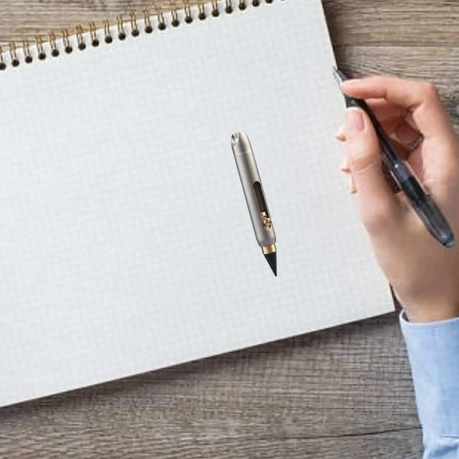 

Titanium Alloy Inkless Pencil Metal Easy to Carry Erasable Writing Tool Eternal Pen for School Office Drafting Travel Home