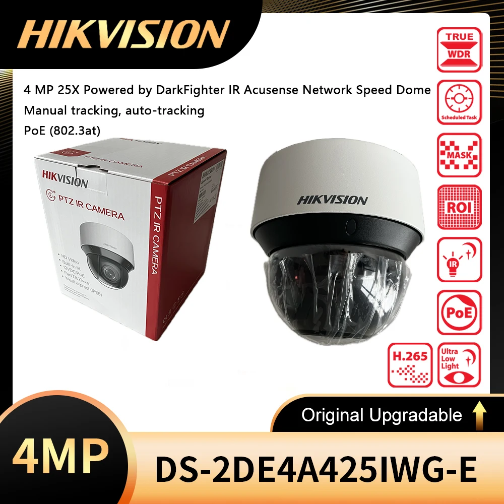 

Оригинальная Hikvision DS-2DE4A425IWG-E заменяет DS-2DE4A425IW-DE 4MP охранное наблюдение POE Darkfighter сетевая скоростная купольная камера