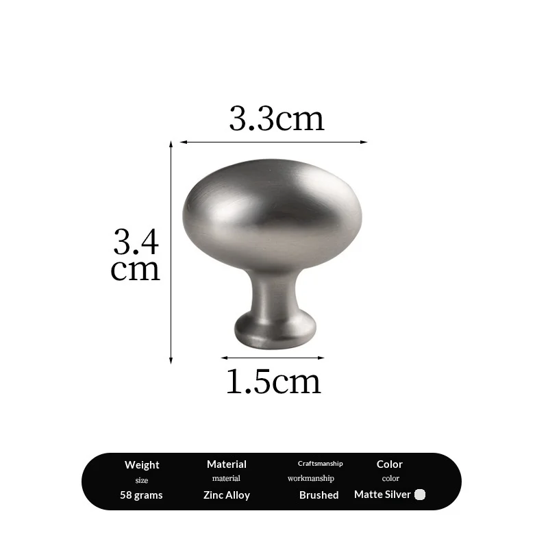French minimalist cabinet door handles, wardrobe cabinet doors, shoe cabinet drawers, stainless steel silver spherical Bauhaus s