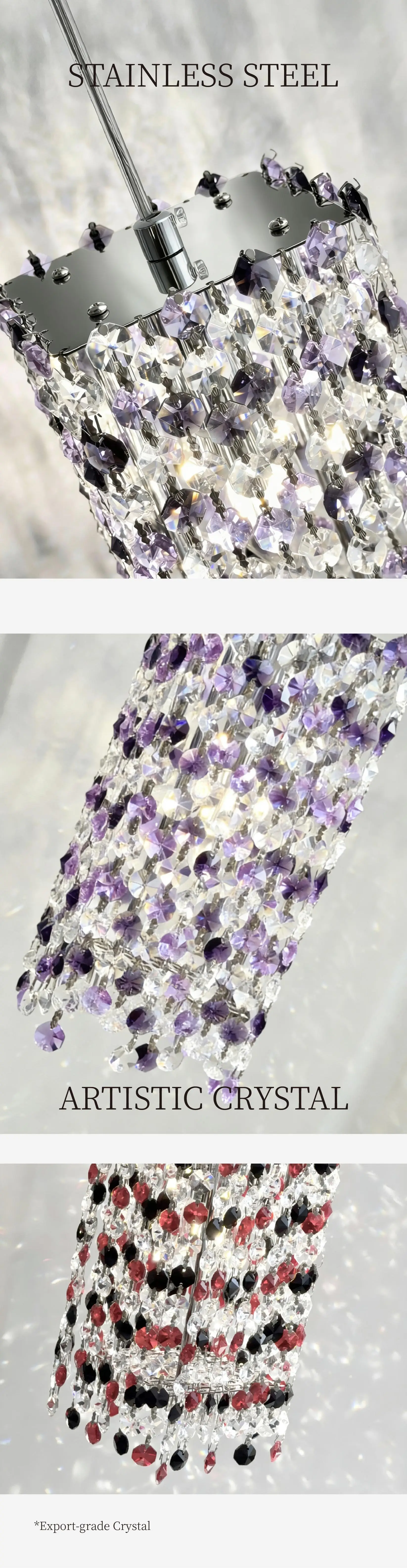 Colorful Sofaside LED E14 Pendant Lights K9 Crystal Suspend