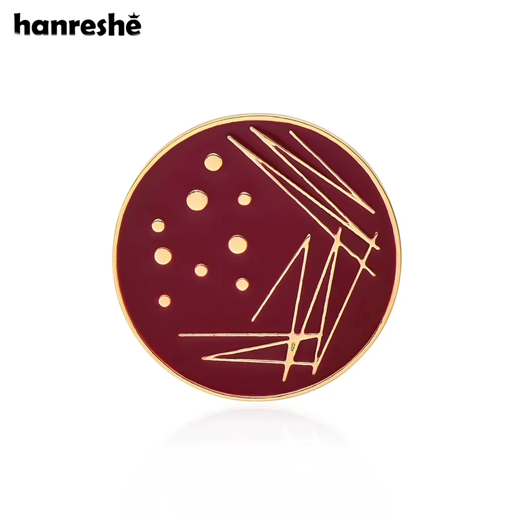 Hanreshe-broche de placa de Petri de ciencia biológica, alfileres redondos de esmalte para solapa, mochila, insignia médica de bacterias, regalo de joyería para biólogos