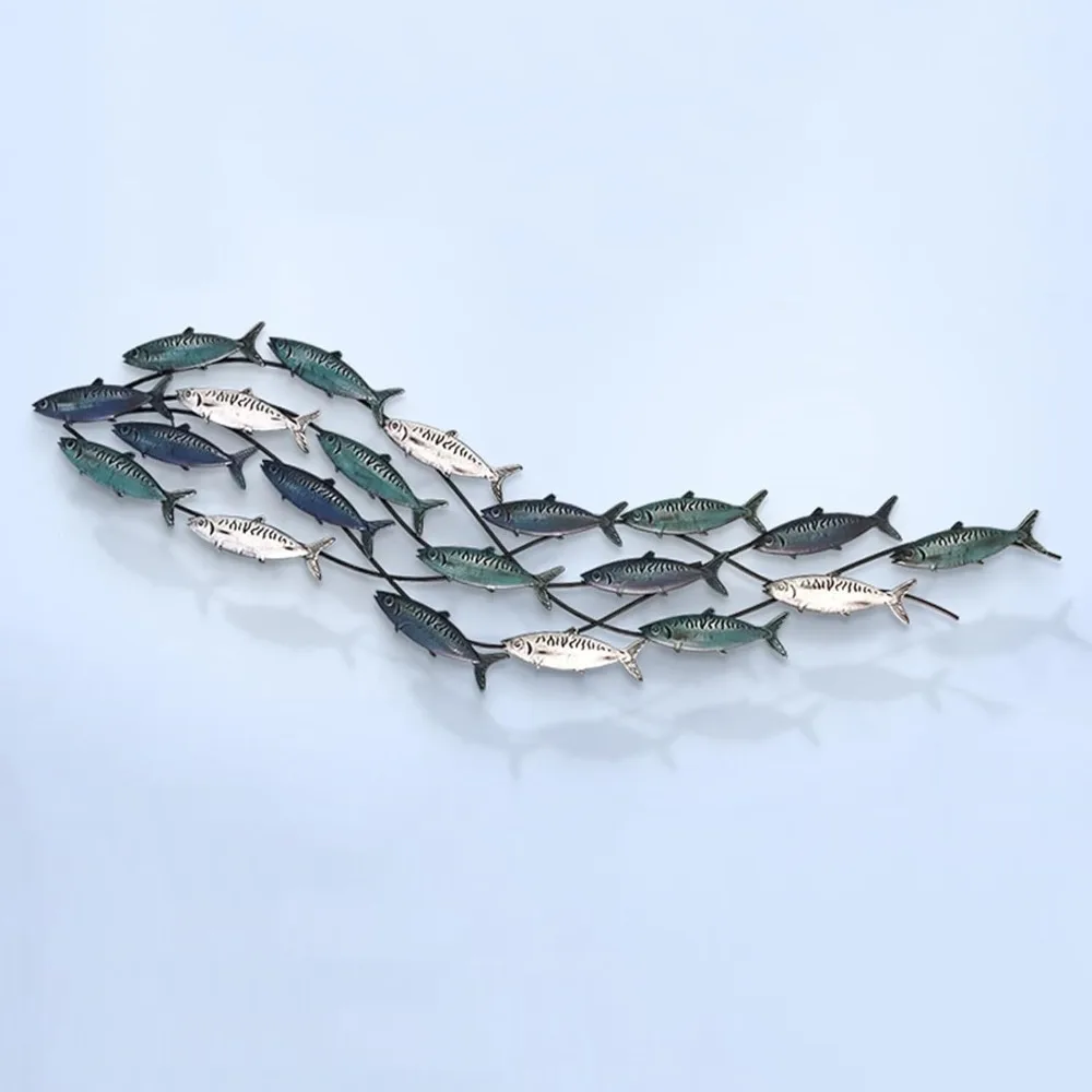 

Hanging Metal Coastal Fish Sculpture Decor for Beach Bathroom Living Room Seaview Room Ocean Themes Wall Decoration for Home