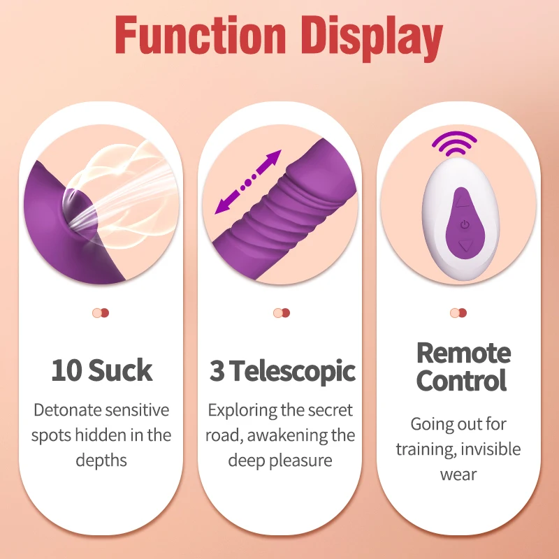 Draadloze Afstandsbediening Telescopische Dildo Vibrator 3 IN 1 Wearable Slipje Clitoris Zuigen Vagina Stimulator G Spot Speeltjes voor Vrouwen